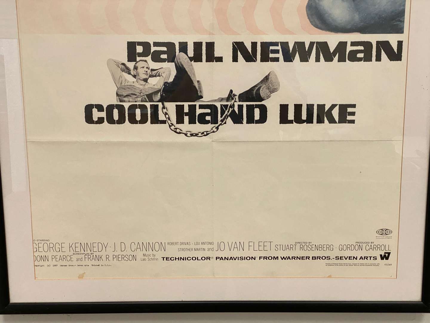 <p>“COOL HAND LUKE”, 1967, Paul Newman, a framed, original film poster</p>