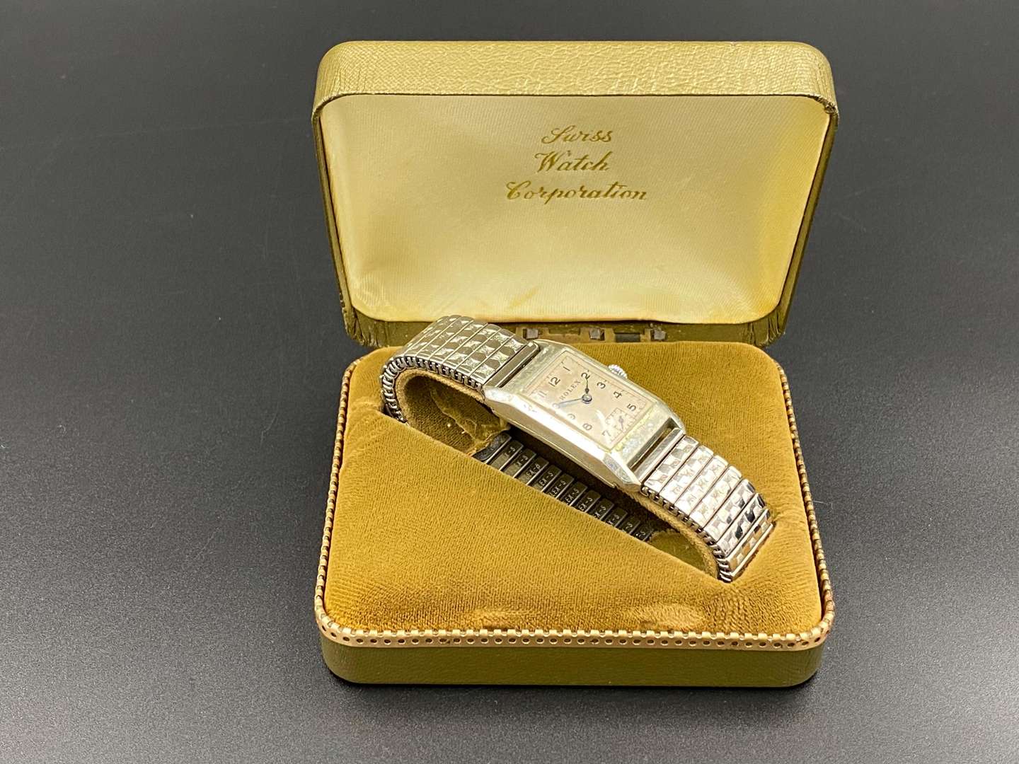 <p>ROLEX MARCONI. An early 20th century chrome plated wrist watch.</p>