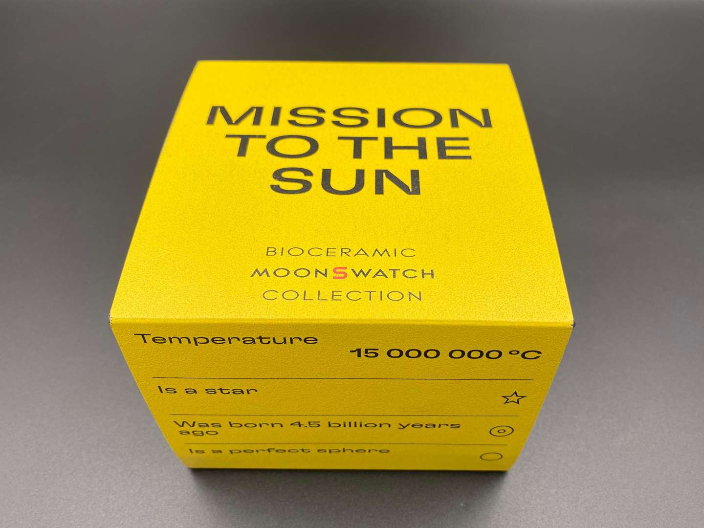 <p>SWATCH, Moonswatch, “Mission to the Sun”, bioceramic, two button quartz chronograph watch,</p>