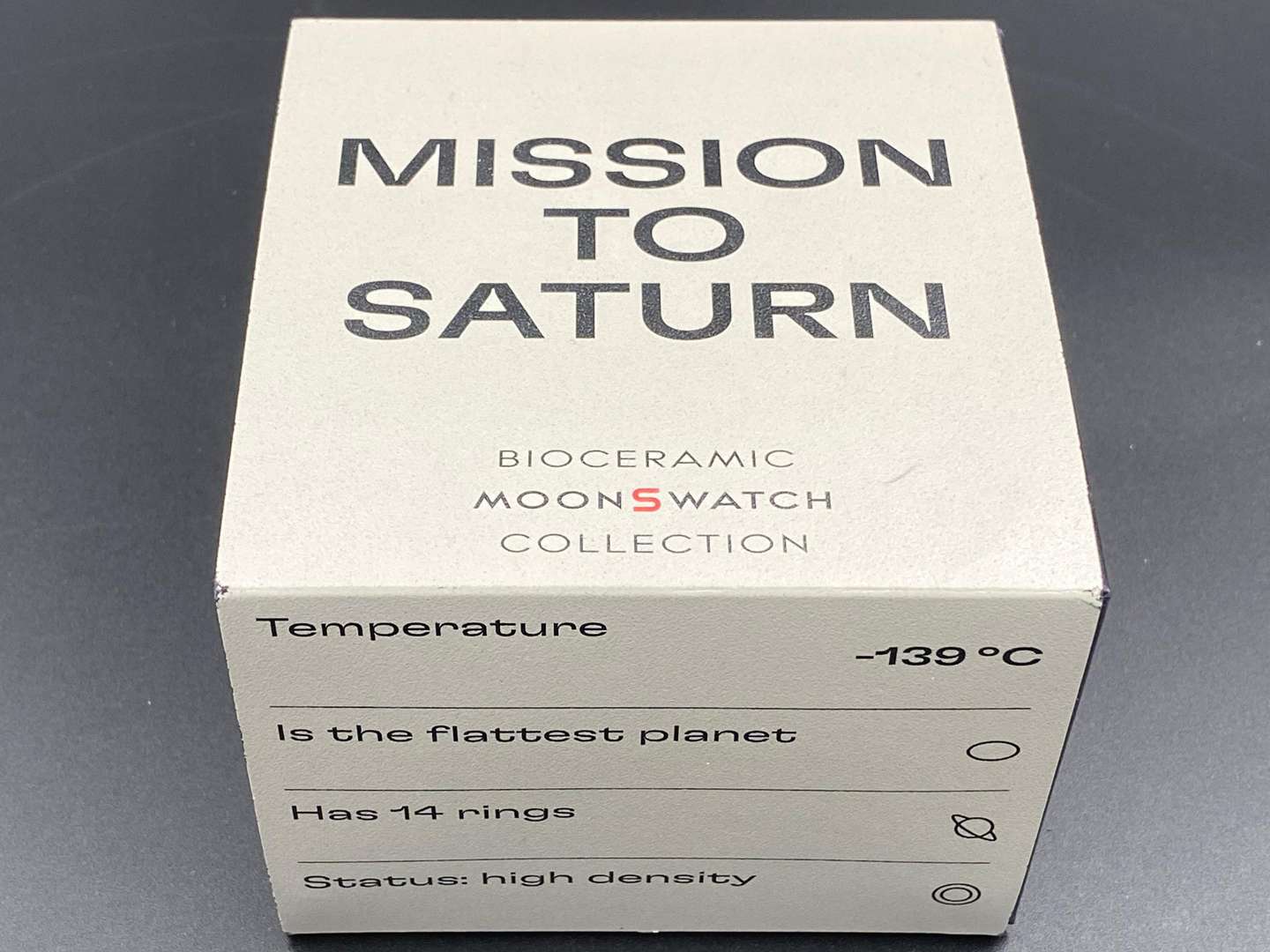 <p>SWATCH, Moonswatch, “Mission to Saturn", &nbsp;bioceramic, two button quartz chronograph watch,</p>