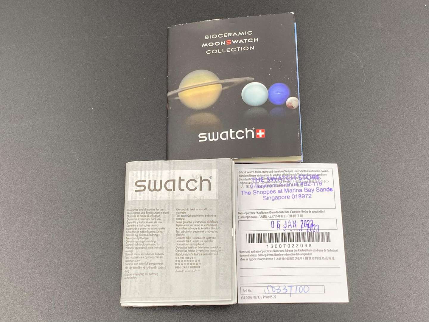 <p>SWATCH, Moonswatch, “Mission to Saturn", &nbsp;bioceramic, two button quartz chronograph watch,</p>