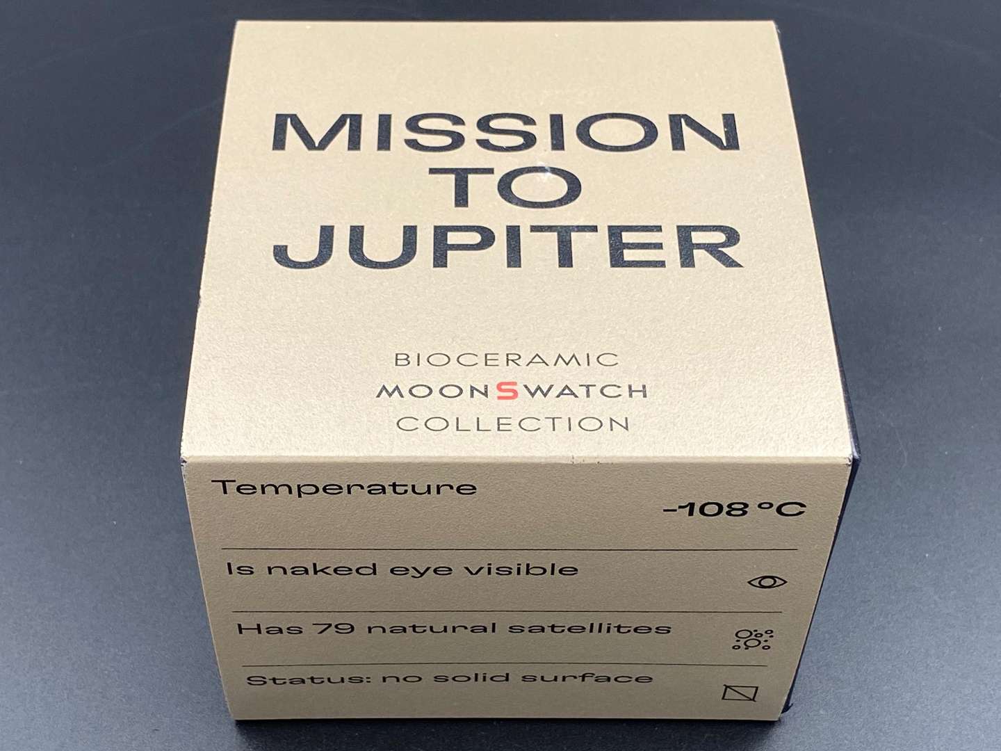 <p>SWATCH, Moonswatch, “Mission to Jupiter”, &nbsp;bioceramic, two button quartz chronograph watch,</p>