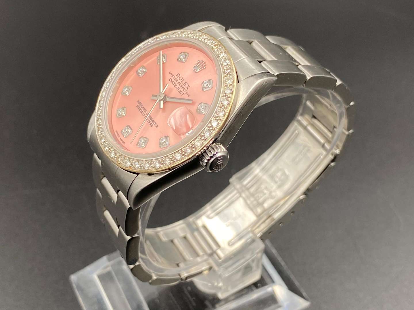 <p>ROLEX, stainless steel and diamond set wristwatch, Ref 78240, No, K936206 &nbsp;</p>