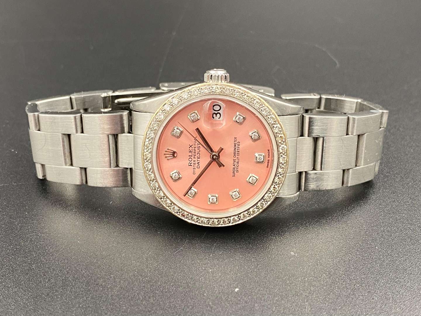 <p>ROLEX, stainless steel and diamond set wristwatch, Ref 78240, No, K936206 &nbsp;</p>