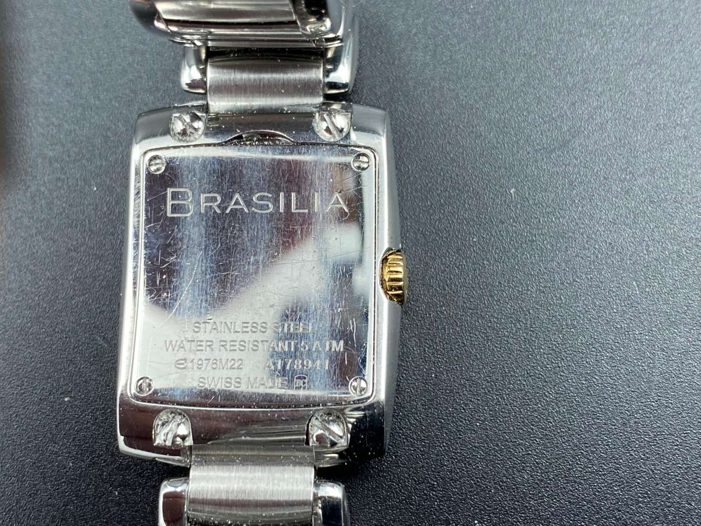 <p>EBEL, “Brasilia”, stainless steel and gilt, quartz wristwatch. E1976M22, A178941.</p>