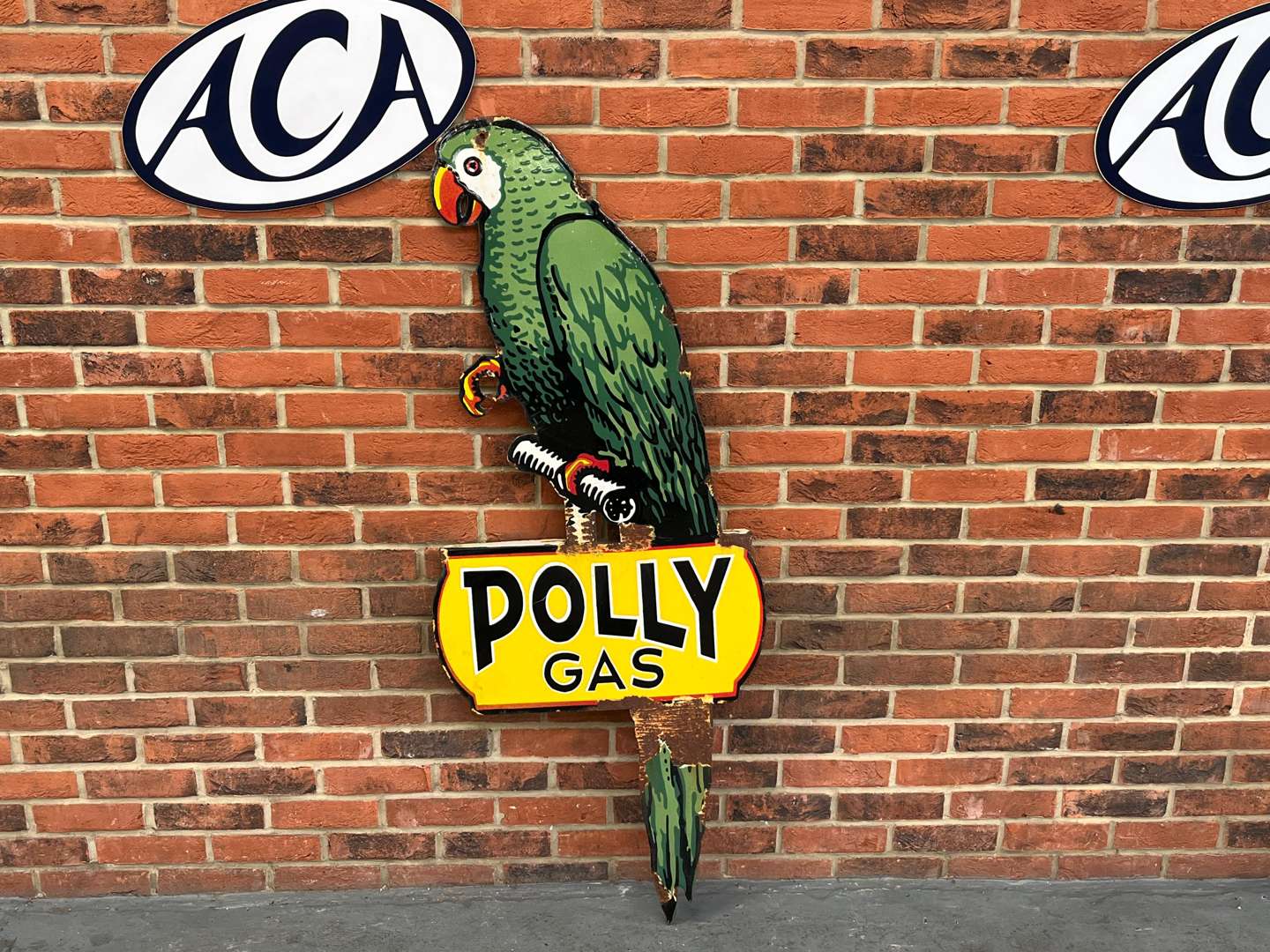 <p>Polly Gas Large Enamel Sign</p>