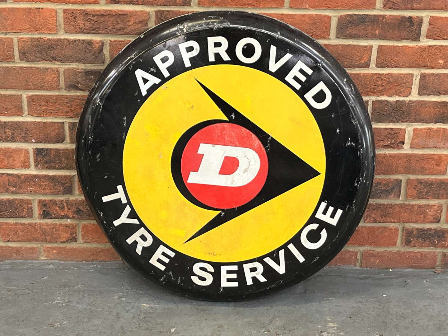 <p>Dunlop Approved Tyre Services Aluminium Convex Sign</p>