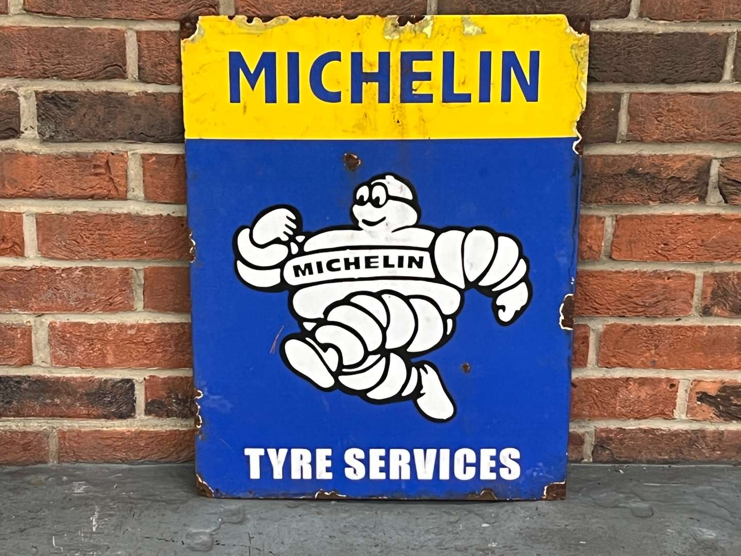 <p>Michelin Tyre Services Enamel Sign</p>