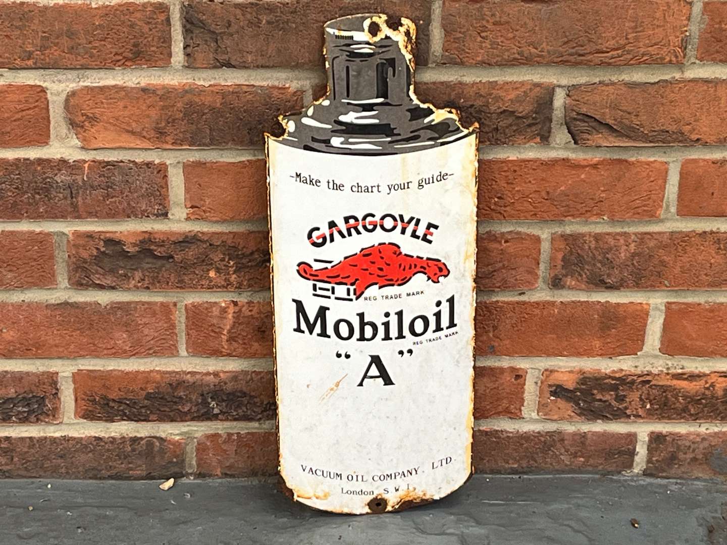 <p>Gargoyle Mobiloil Canister Enamel Sign</p>