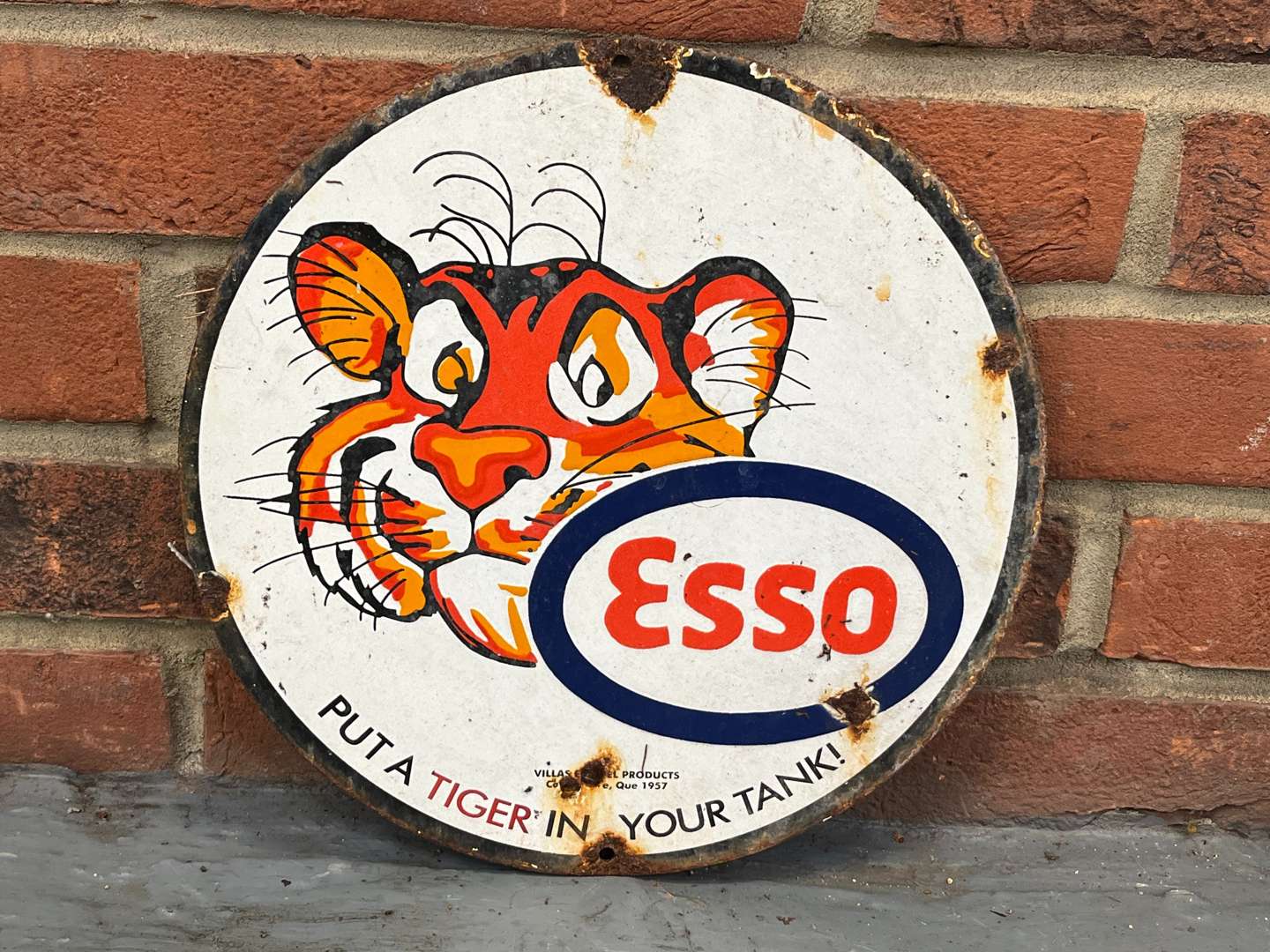 <p>Esso Put A Tiger In Your Tank Enamel Sign</p>