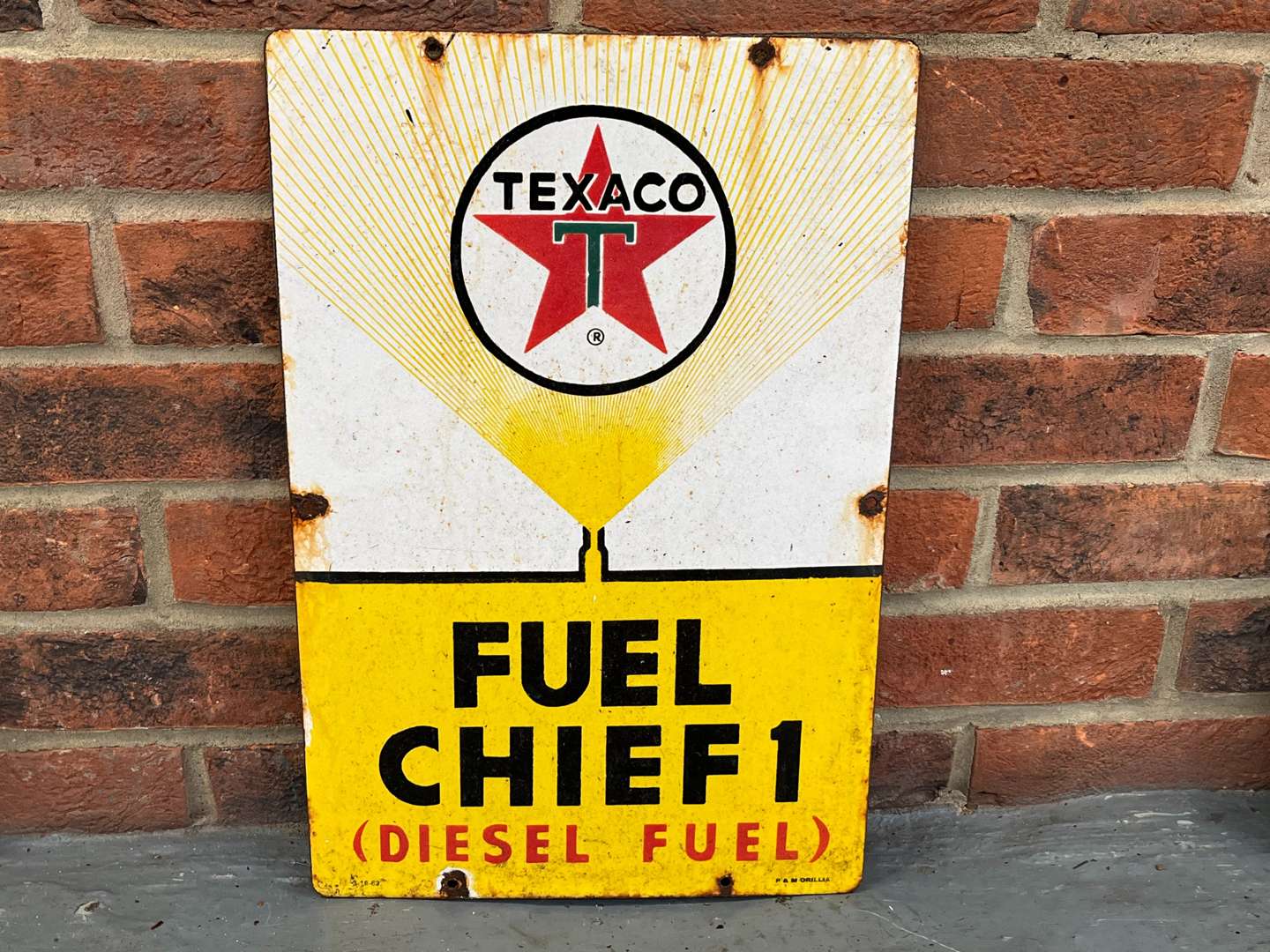 <p>Texaco Fuel Chief 1 Enamel Sign</p>