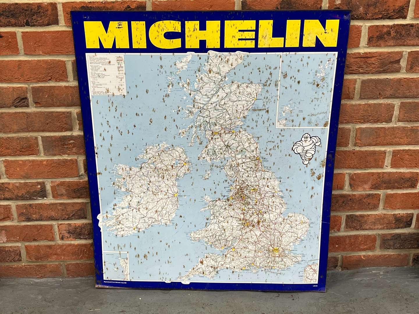 <p>Tin Michelin Map Sign</p>