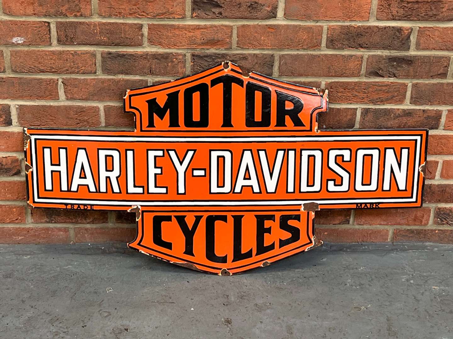 <p>Harley-Davidson Motor Cycles Enamel Sign</p>