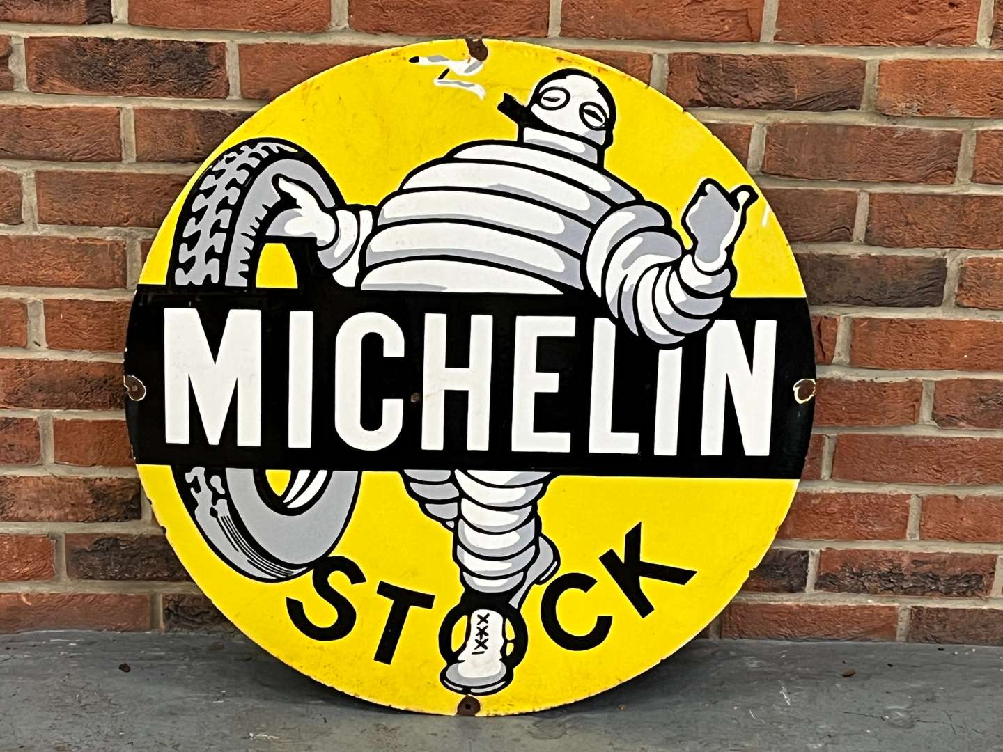 <p>Michelin Stock Circular Enamel Sign</p>