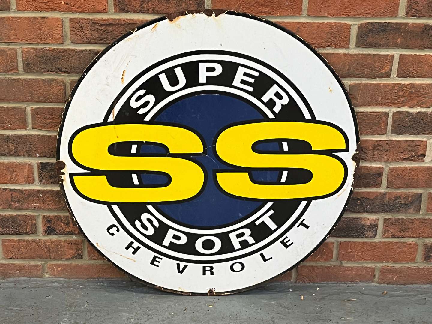 <p>SS Chevrolet Super Sports Enamel Sign&nbsp;</p>