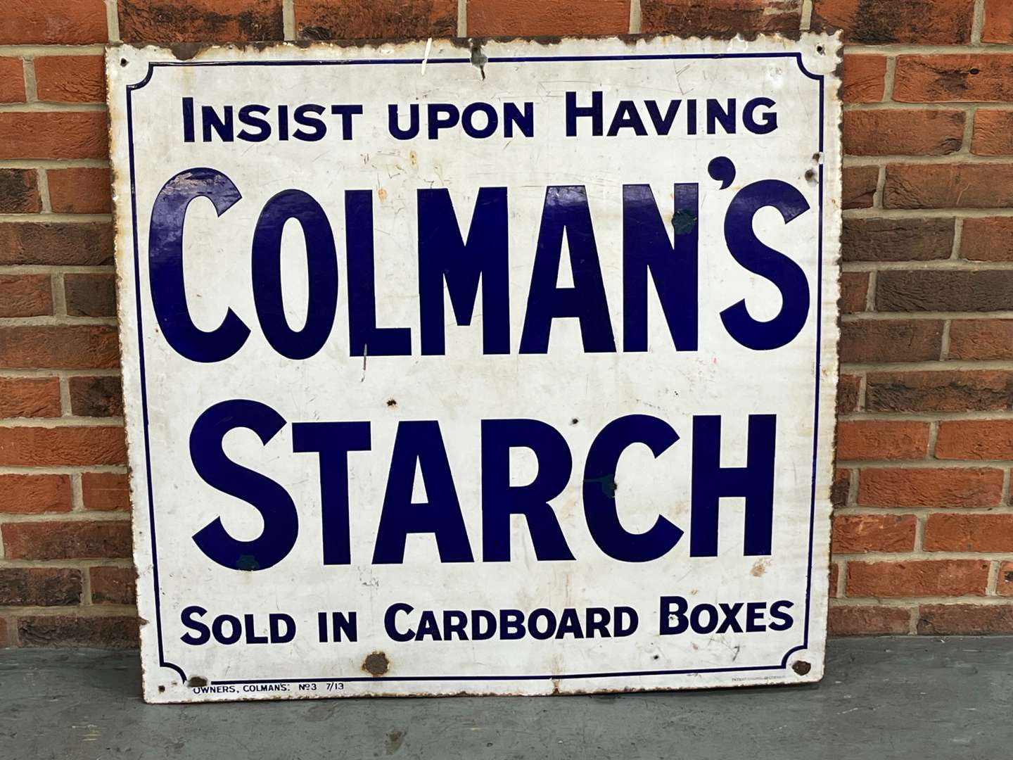 <p>Colman's Starch Enamel Sign</p>