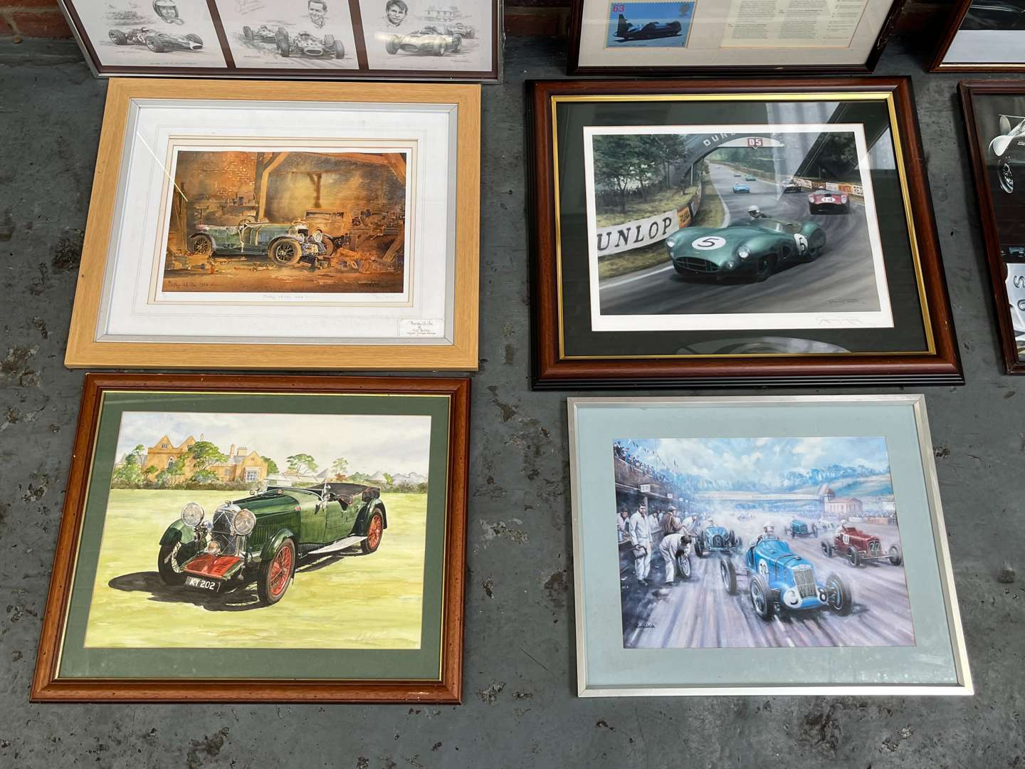 <p>Nine Framed Motoring Prints</p>