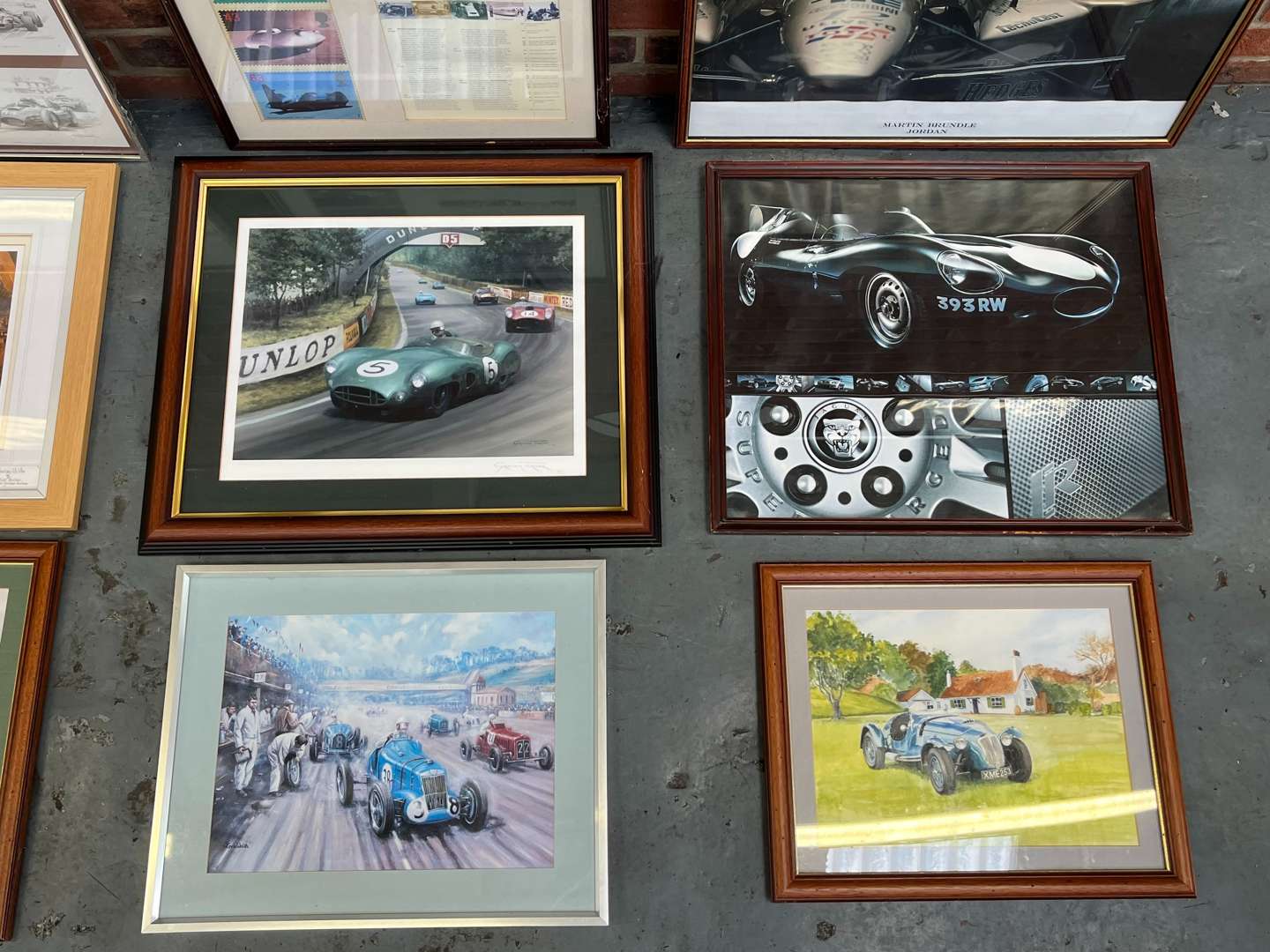 <p>Nine Framed Motoring Prints</p>