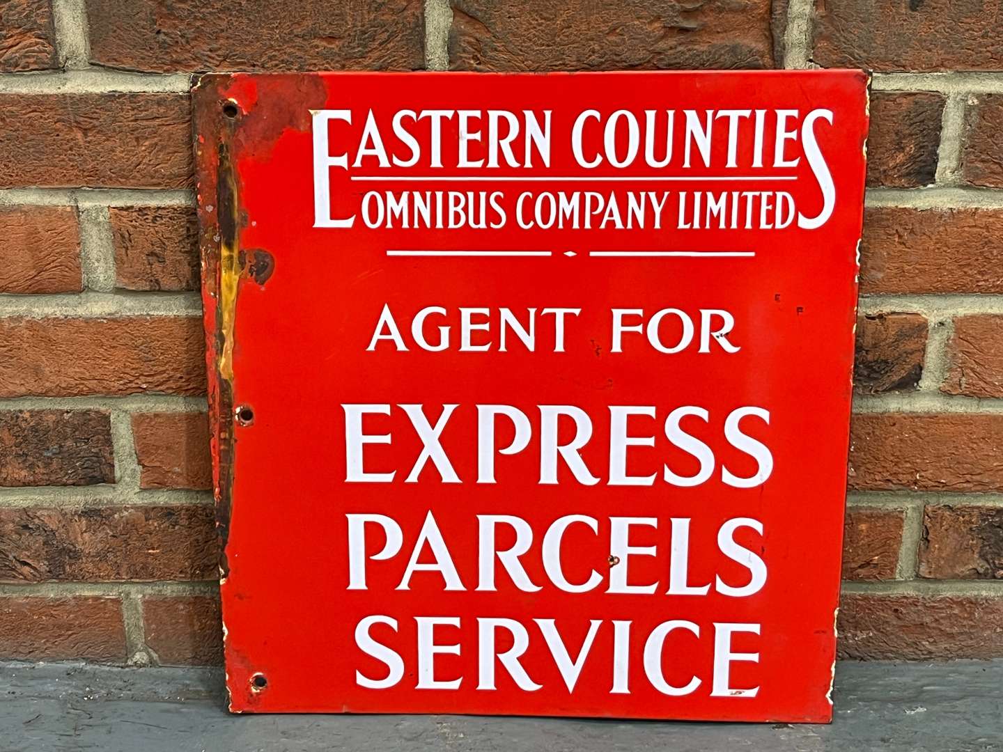 <p>Eastern Counties Omnibus Company Ltd Enamel Bus Sign</p>