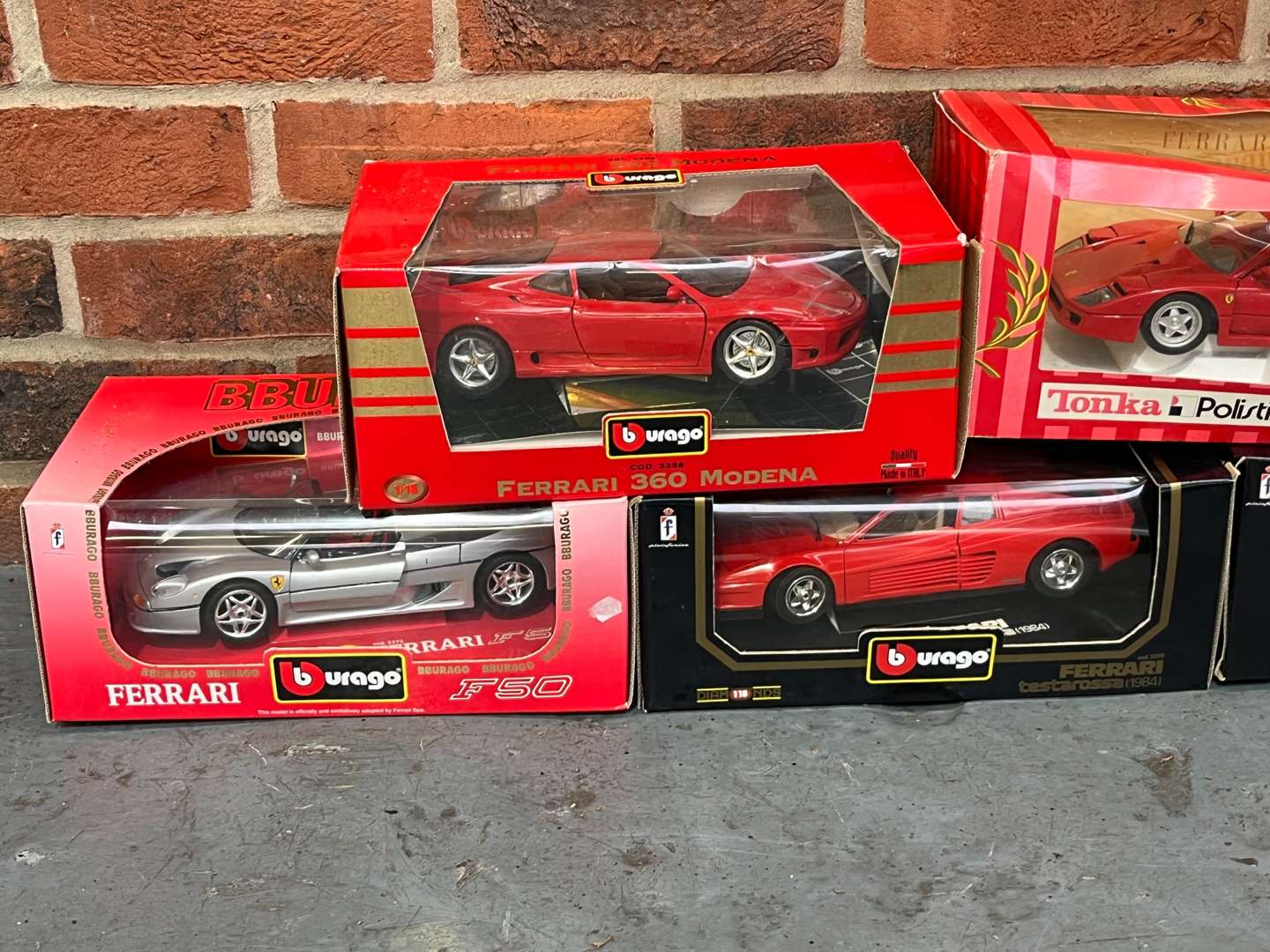 <p>Five Boxed Ferrari Burago Model Cars</p>