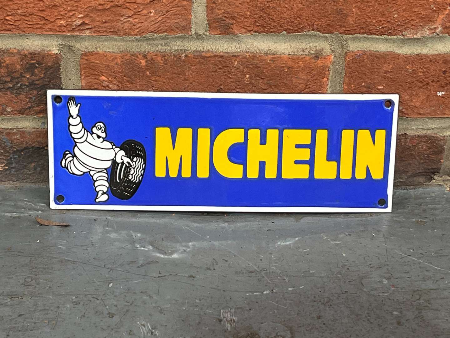 <p>Michelin Waving Man Small Enamel Sign</p>