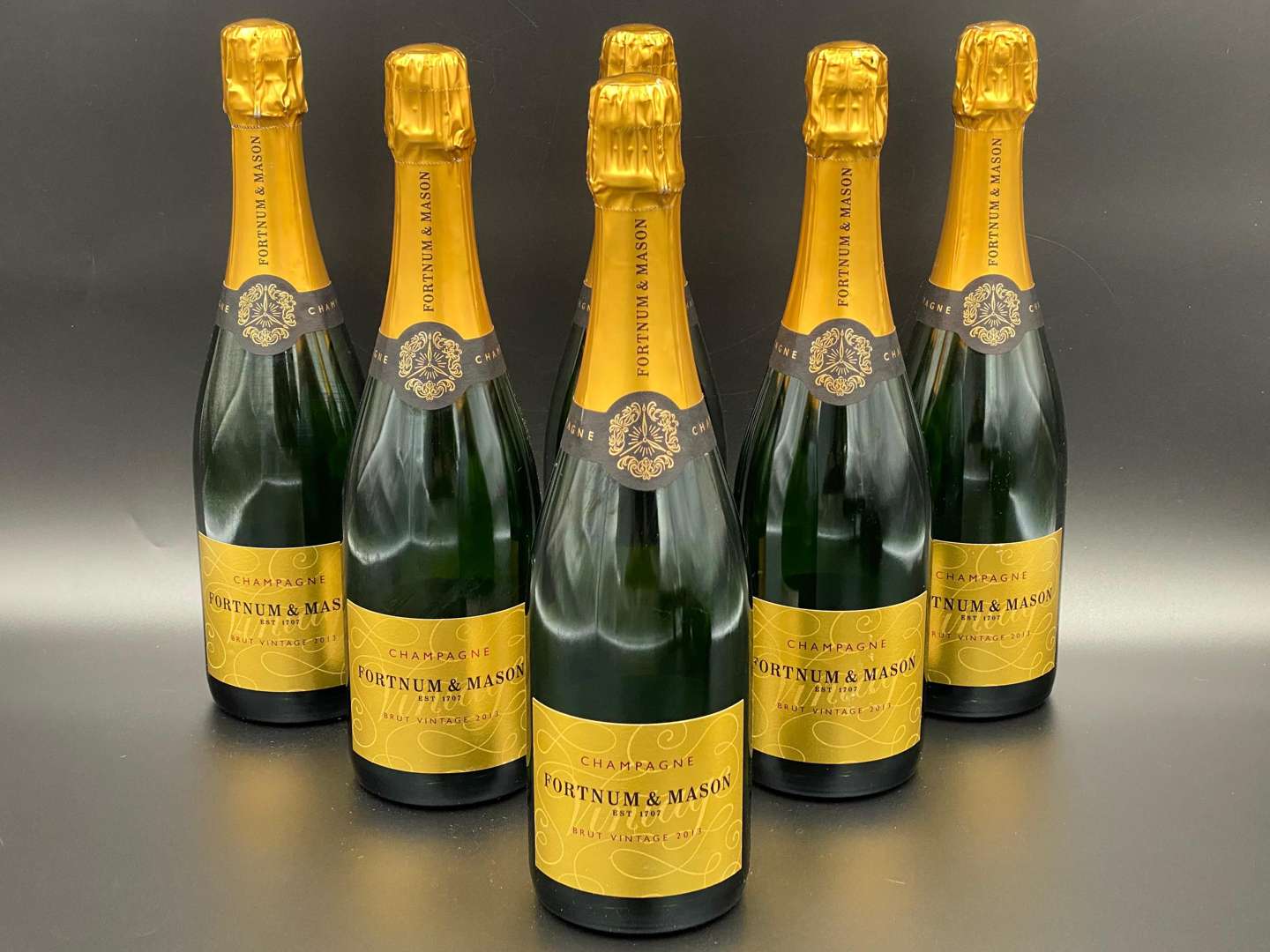 <p>6 'Prop' Fortnum & Mason champagne bottles</p>