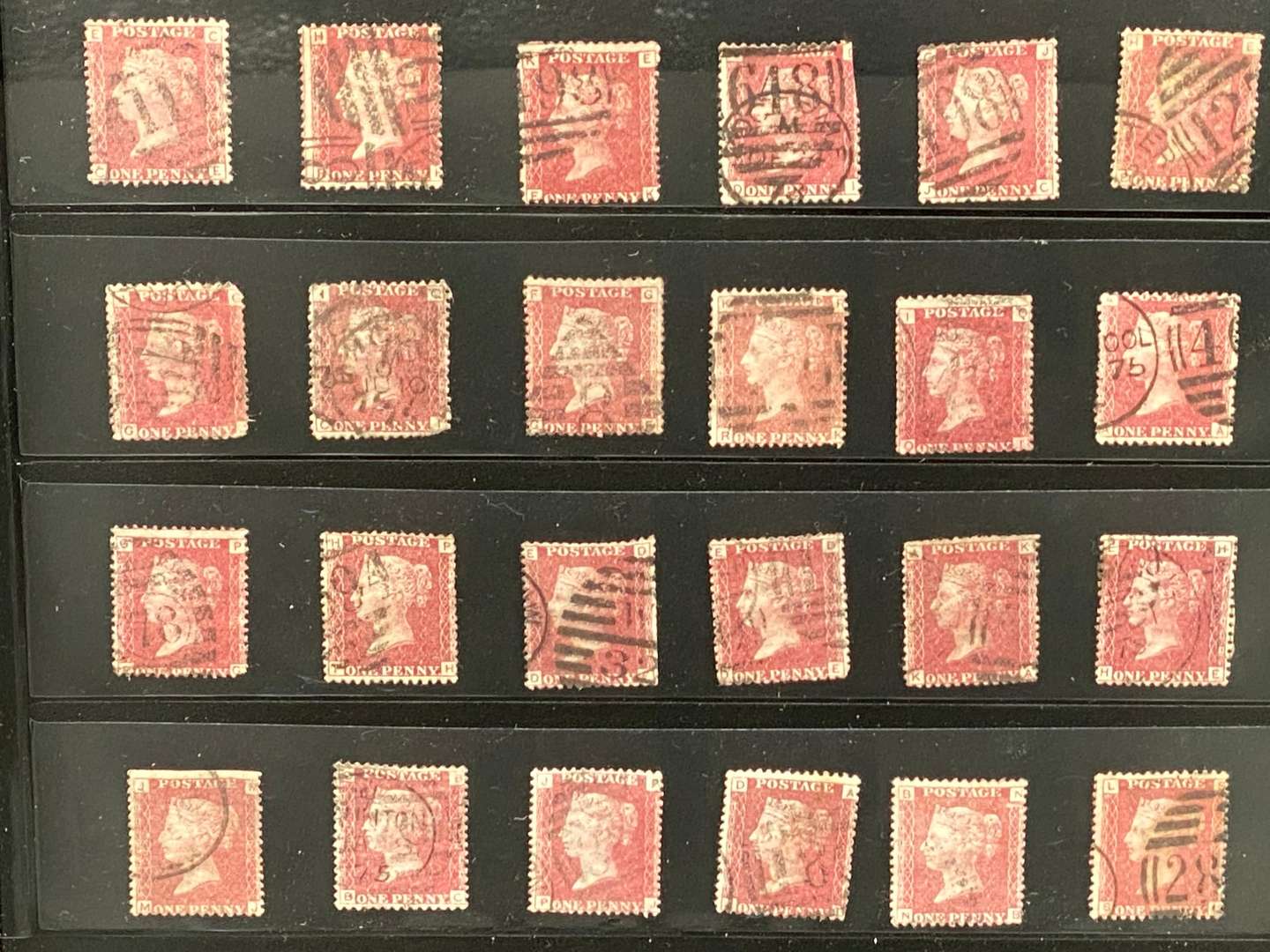 <p>A framed Victorian stamp collection</p>