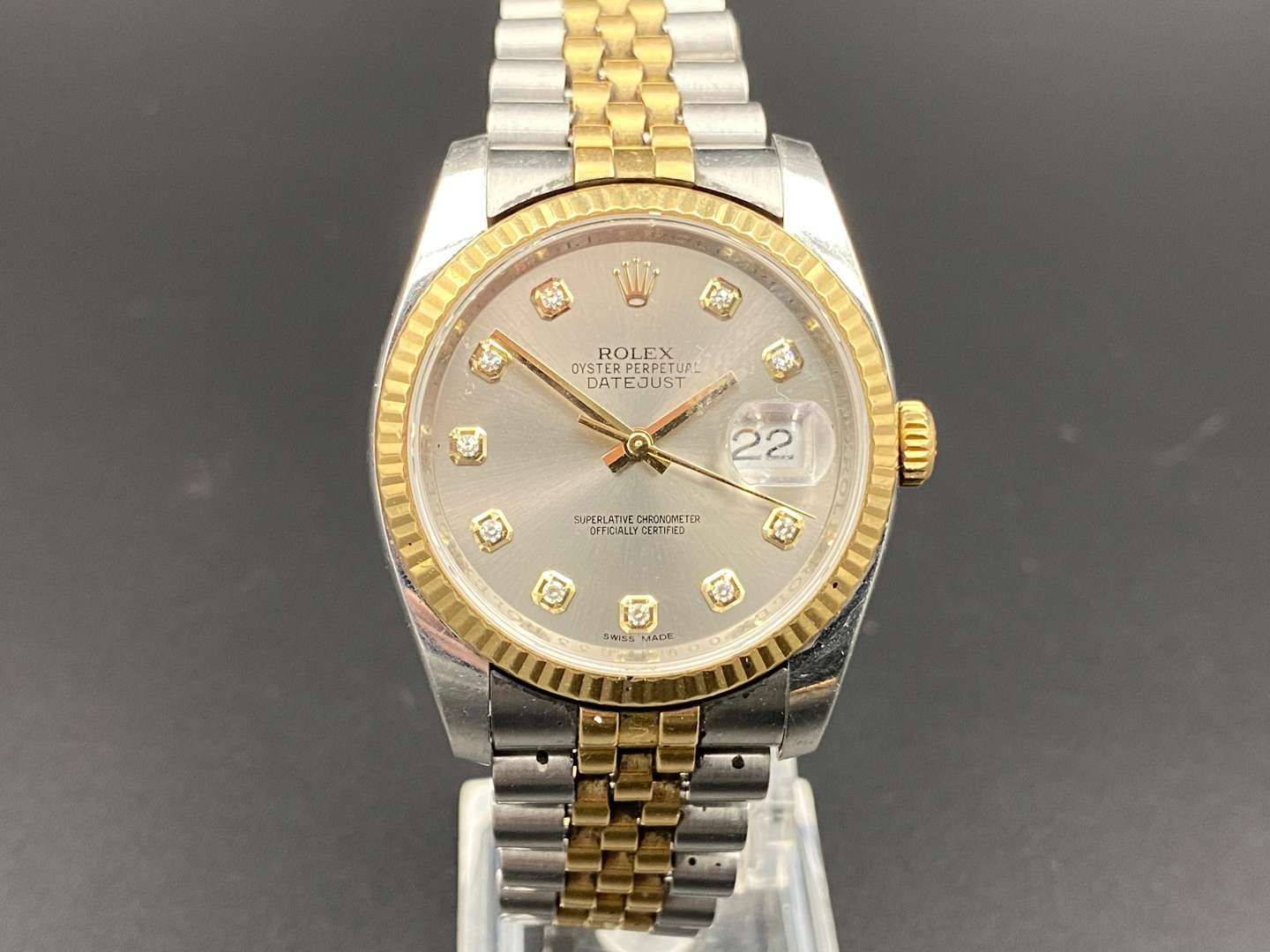 <p>ROLEX Date-Just steel & gold, centre seconds calendar wristwatch, 116233</p>