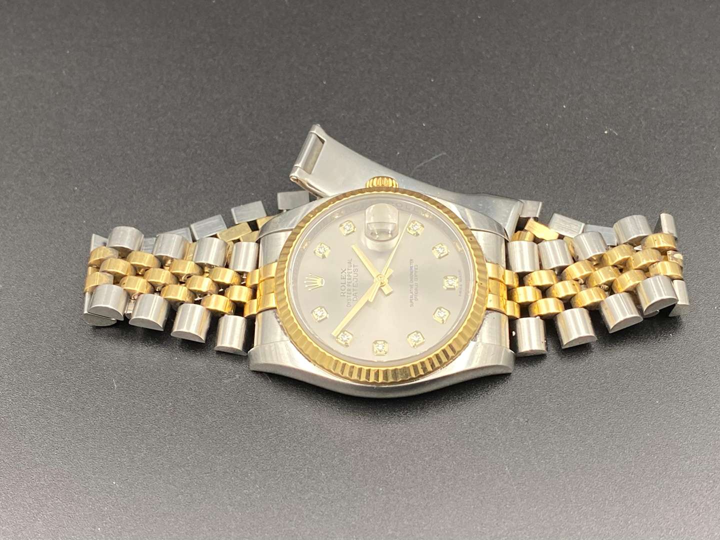 <p>ROLEX Date-Just steel & gold, centre seconds calendar wristwatch, 116233</p>